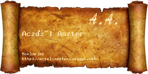 Aczél Aszter névjegykártya